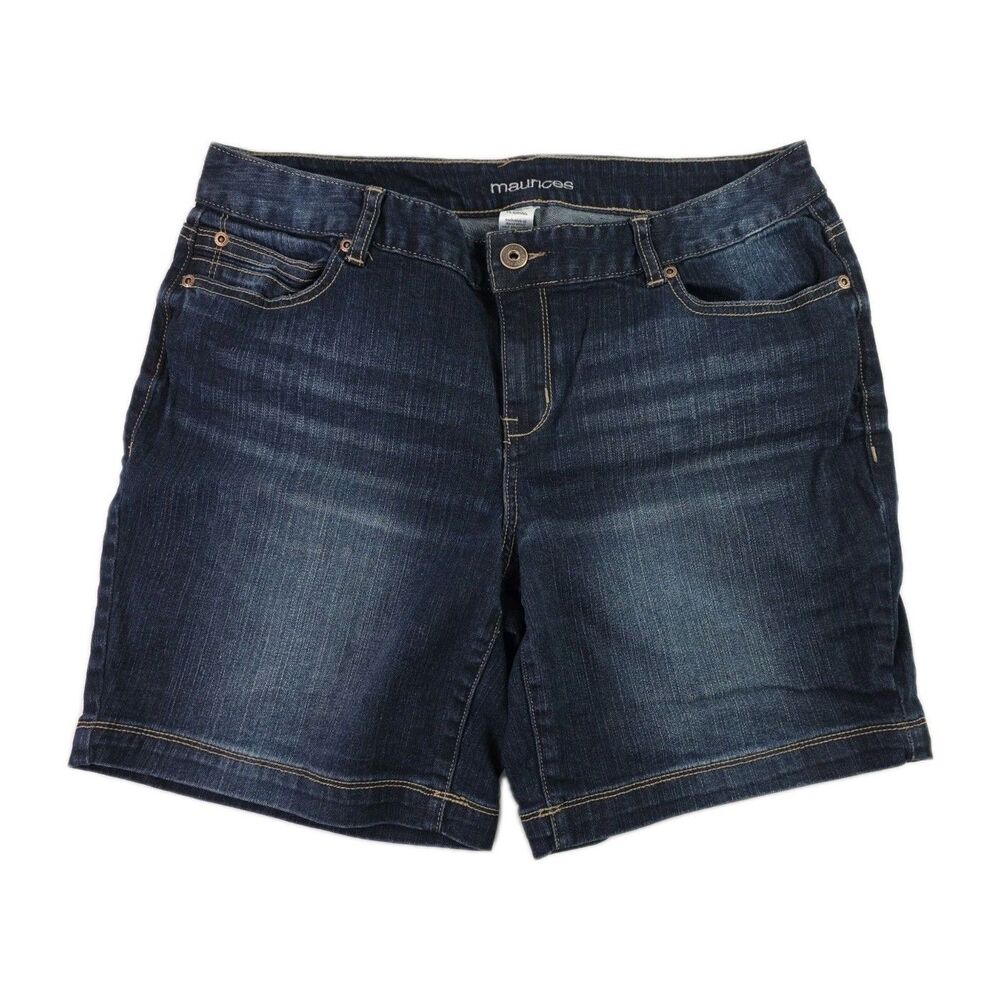 Maurices Jean Shorts Womens Size 13/14 Blue Denim Dark Wash